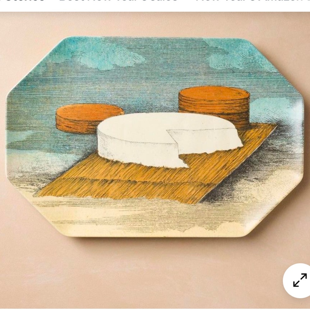 NWT 10"x15" Melamine Hexagon Cheese Serving Platter - John Derian for Target